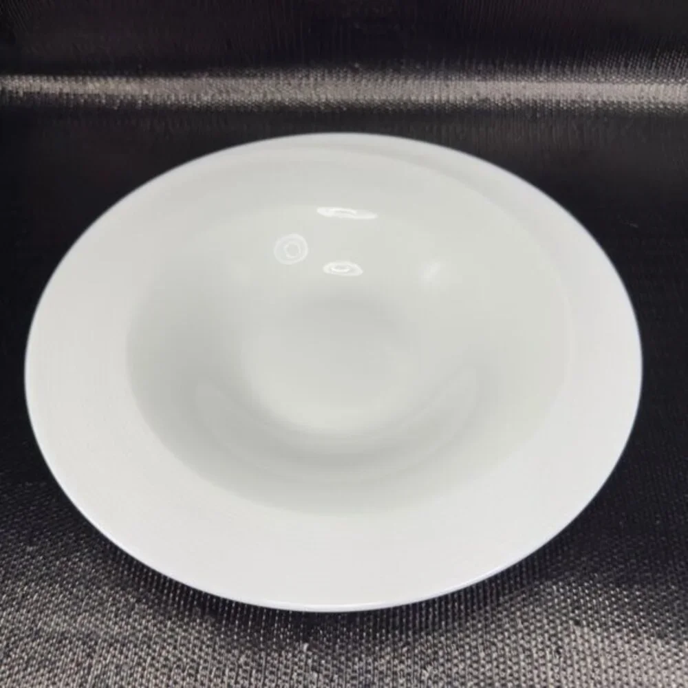 Fortessa White Swirl Round Deep Dish Bowl 9inch Bowls Dishes Porcelain Set 4 VTG